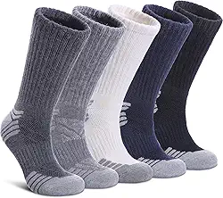 Meias de lã Merino para caminhada para mulheres e homens, meias térmicas para botas quentes de inverno, atléticas, para trabalho, aconchegante, 5 pares