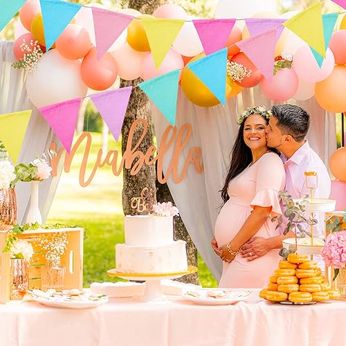 Miniatura 2 de 72 banderines coloridos banderines banderines de banderines triangulares, bandera de arco iris, bandera de arpillera imitada, guirnalda para