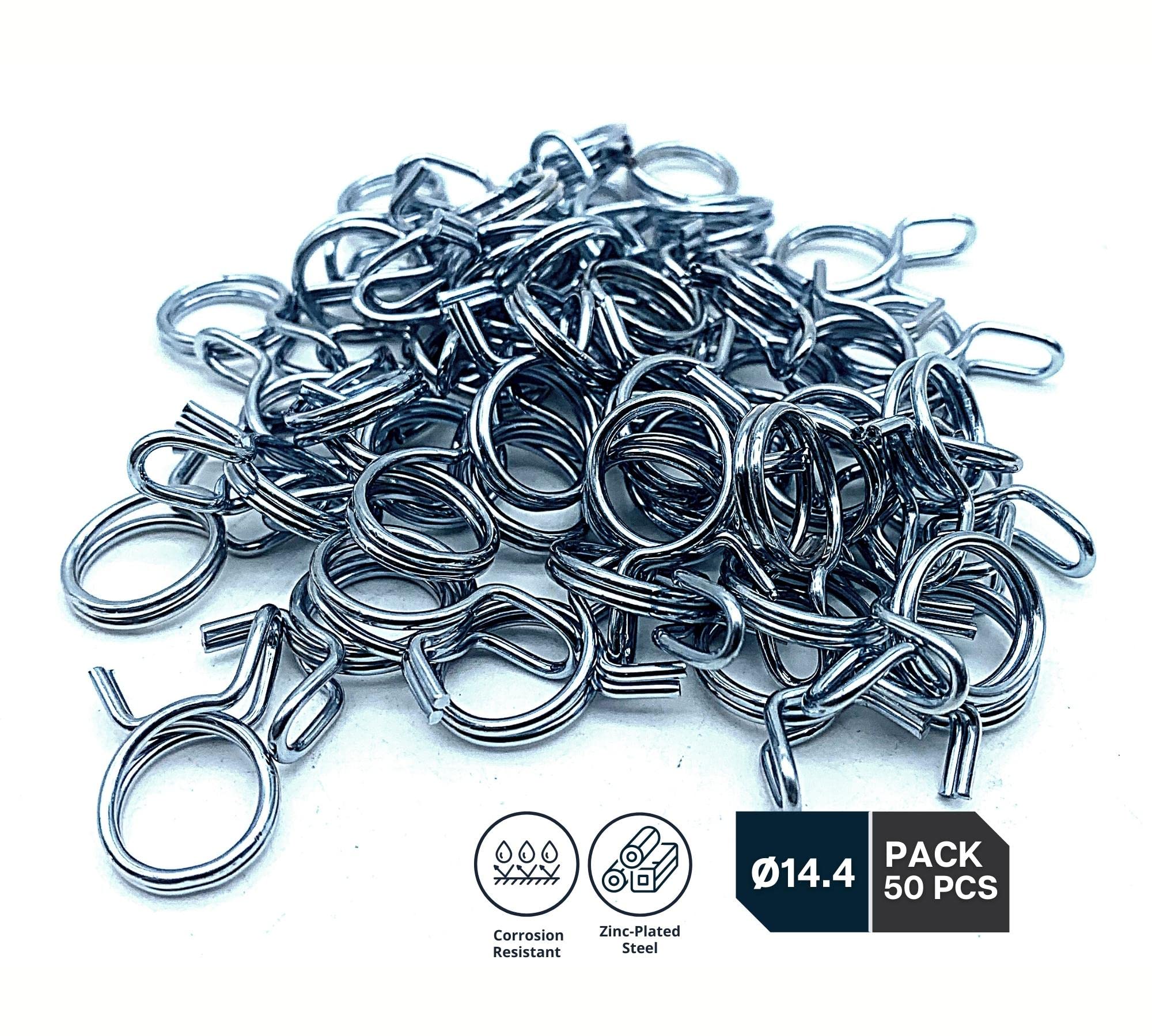 50 Fascette Stringitubo A Molla 14mm - Acciaio Zincato, Senza Viti, Per Tubi Olio/Carburante - Foto 10