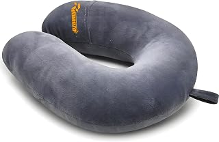 ROMANZO Premium Memory Foam Neck Pillow for Traveling Airplane with Comfortable Head Rest Neck Holder Grey Price In India