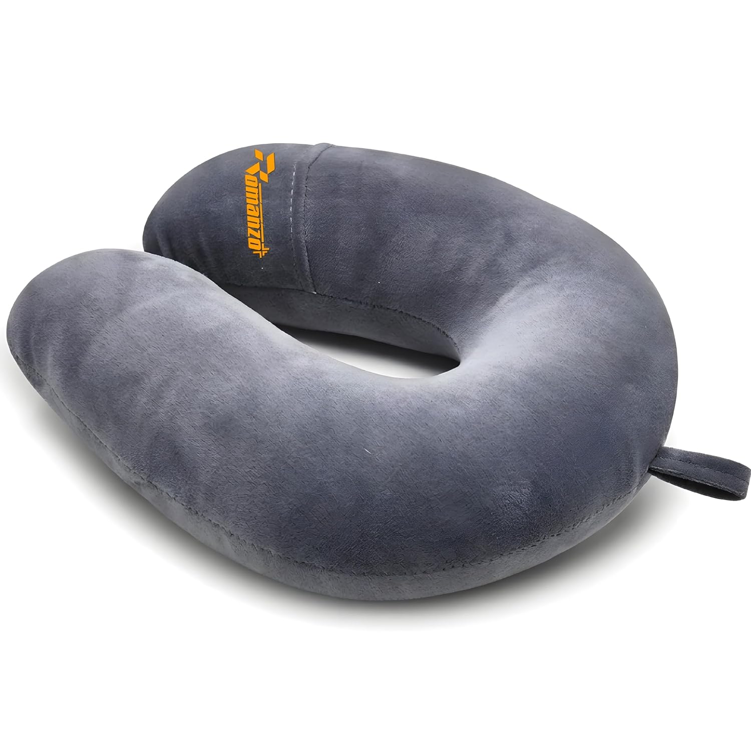 ROMANZO Premium Memory Foam Neck Pillow for Traveling Airplane with Comfortable Head Rest Neck Holder Grey
