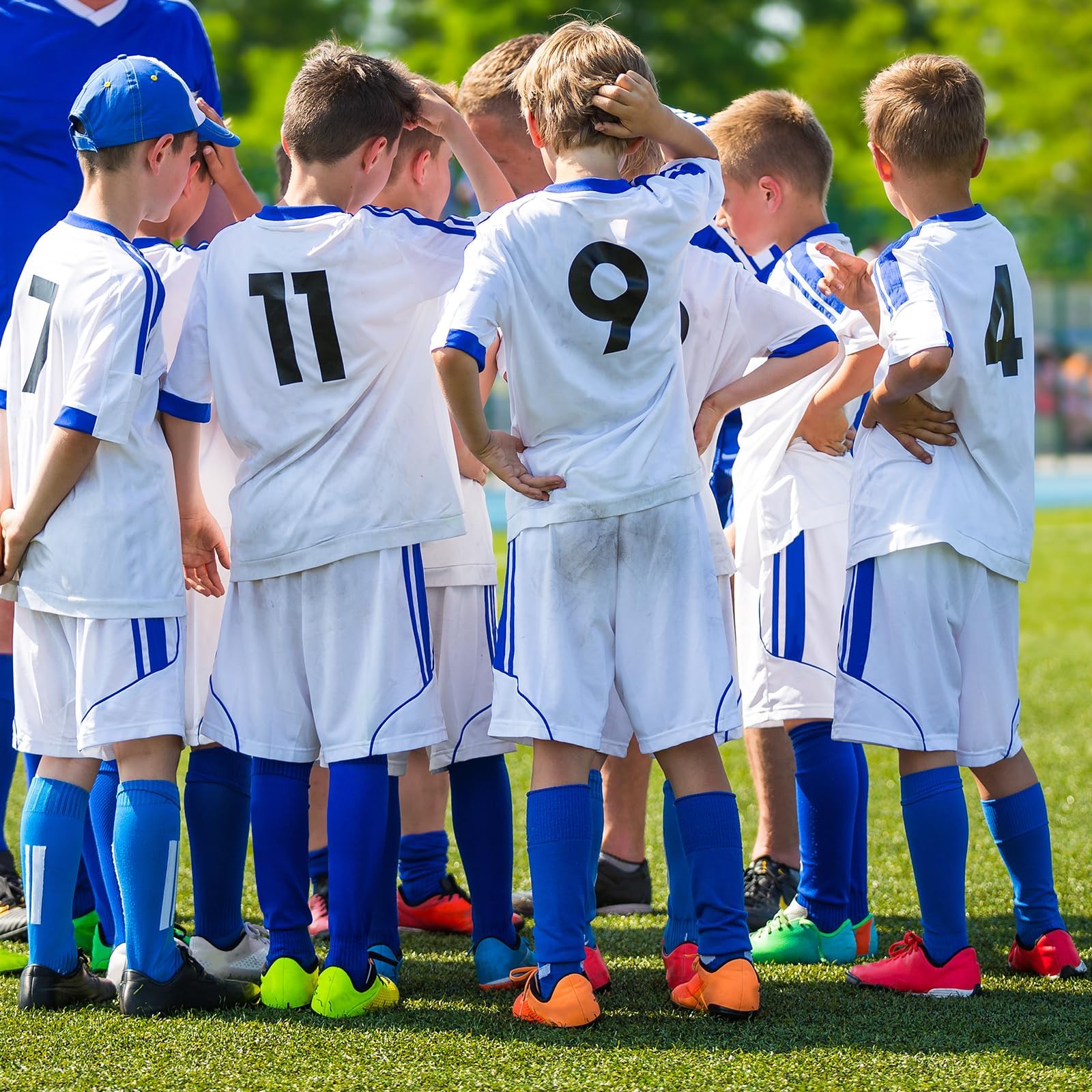 3 Paare Stutzen Kinder Fußball,Unisex,Sportsocken,Fußball Sleeves,Elastische Atmungsaktive Stutzen,Schienbeinschoner Halterung Socken Fussball,für Anfänger und Jugendliche
