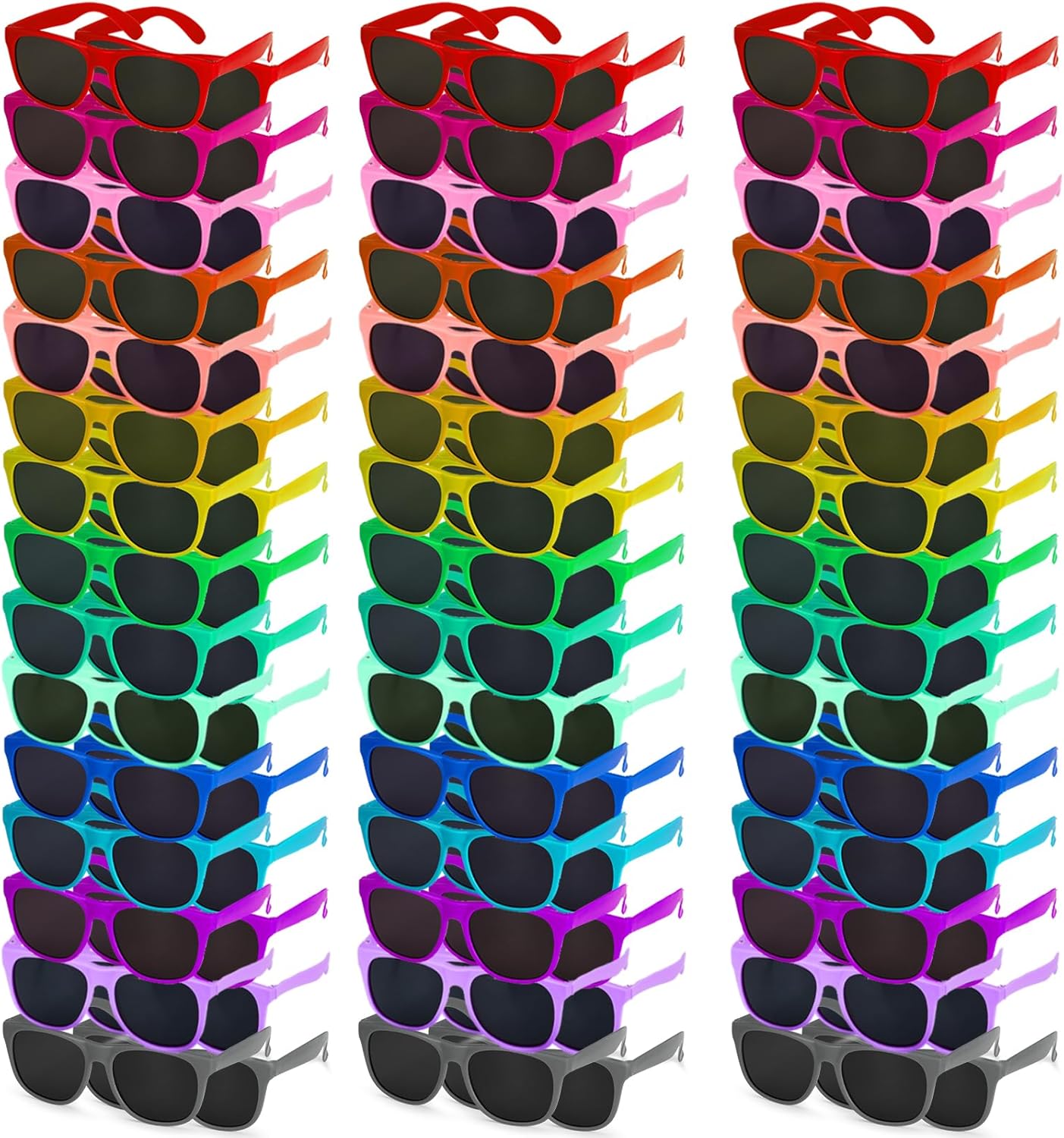 100 Pairs 20 Colors Sunglasses Bulk,Party Sunglasses for Adults Teens and Kids,80s Retro Style Plastic Sunglasses for Birthday Graduation Pool Beach Party Supplies,Holiday Gifts