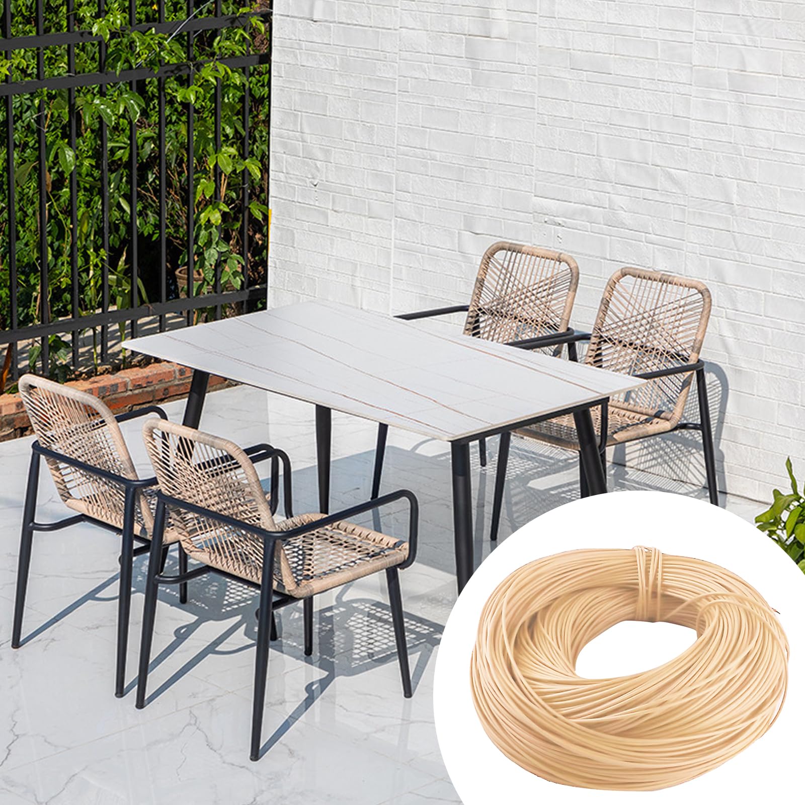 Tubo d'india da 2,5 mm, ca. 500 g, materiale intrecciato, tubo intrecciato, tubo intrecciato, tubo intrecciato a nido d'ape, tessuto in rattan intrecciato (beige)