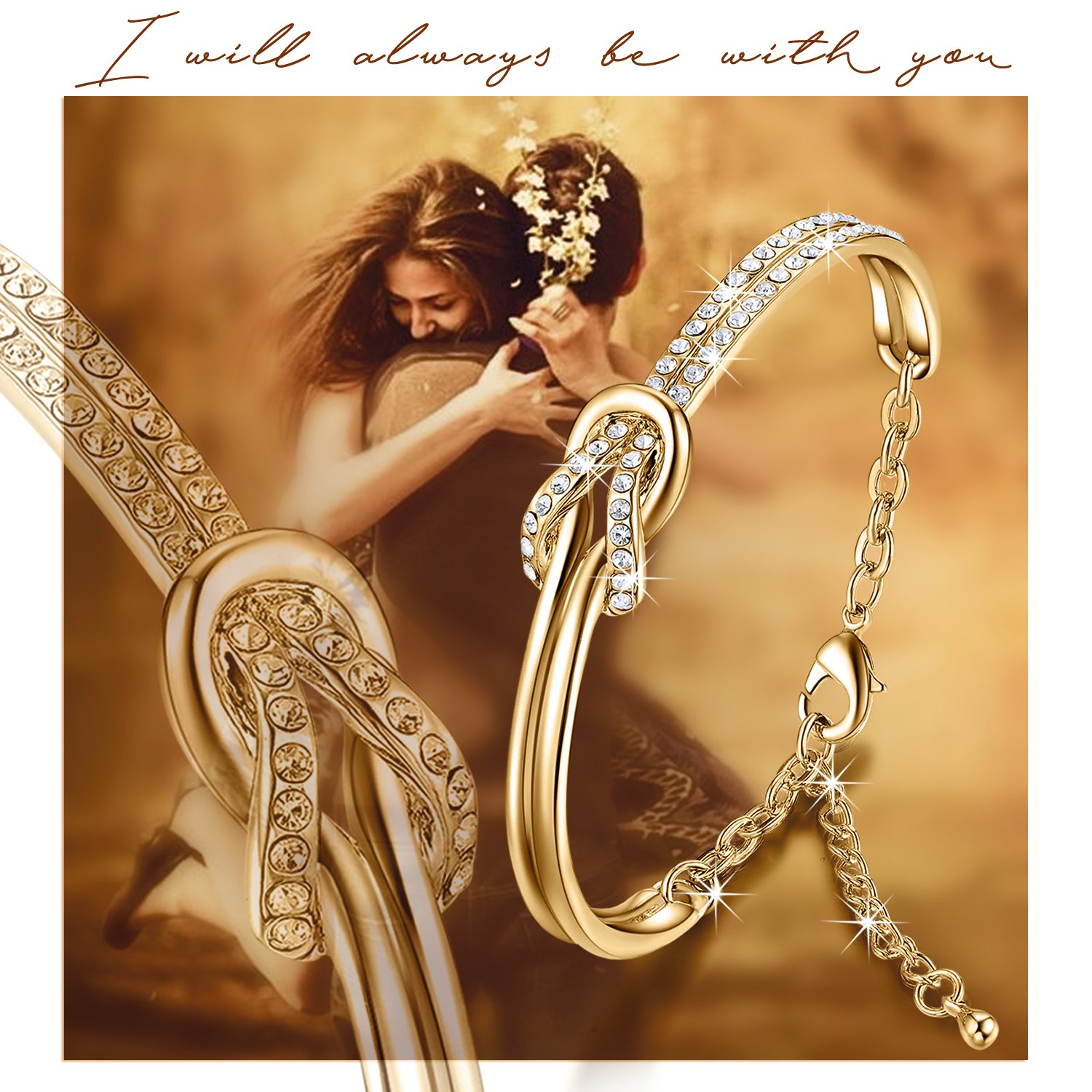 NinaMaid Gioielli Donna con Cristalli Eco-friendly Placcato Oro Bracciali per donne