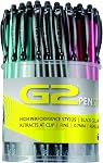 PILOT G2 Pen Stylus Fine Black Ink with Gray Barrel 2-Pack (34309)