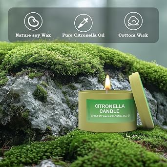 Citronella Candles Outdoor, 2-Pack Natural Citronella Scented Candles for Outside Patio, Garden&Camping, Summer Gifts for Indoor Home Fresh and Cool Aromatherapy Candles