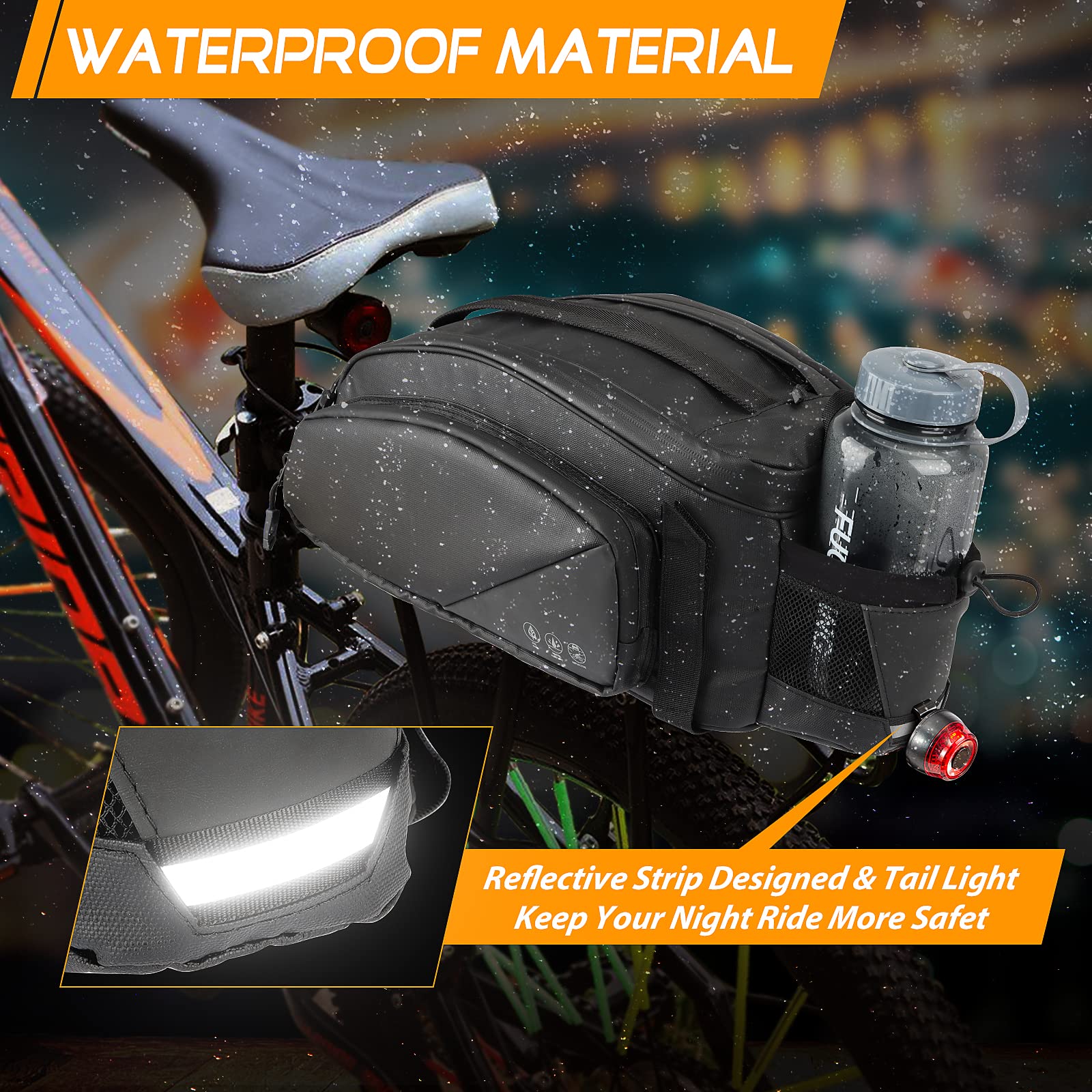 Rear Bike Rack Bag HuiJuKeJi Rear Bike Cargo Rack Bags Trunk Bag