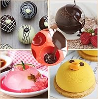 Vista 10 de Hot Chocolate Bomb Silicone Mold 2.5 Inch Sphere - Large Round Semi Sphere for Hot Cocoa Bombs, Ball and Half Dome (3Pcs Blue)