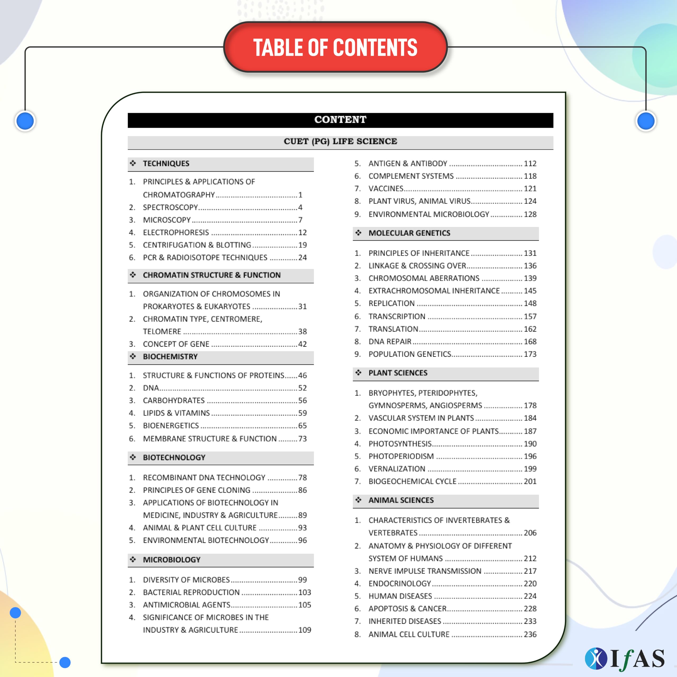 CUET PG Life Science Book 2027 | Previous Year Question Papers (2022-2026) & Practice Questions Bank with Detailed Solution | Best Seller PYQ for NTA CUET PG Life Science Exam in India | IFAS 1