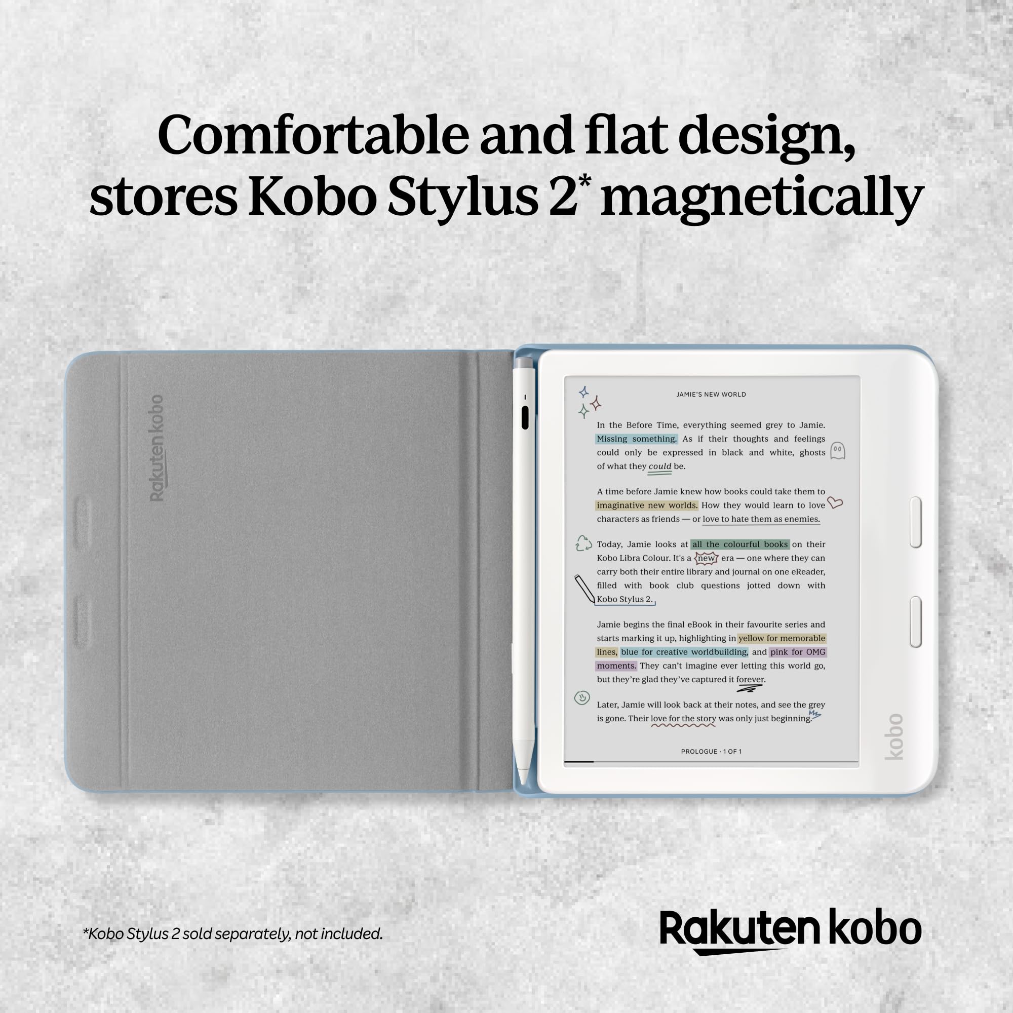 Kobo Libra Colour SleepCover Case with Stylus Holder (Stylus