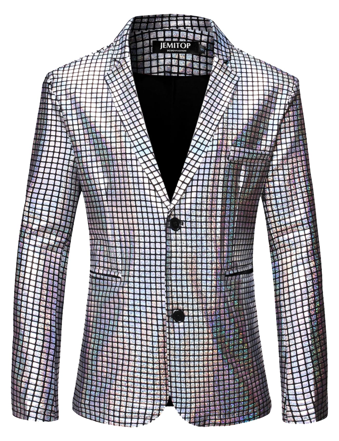 Men's 70s Disco Sequin Suit Costume - Shiny Jacket & Pants Set For Halloween & Theme Parties