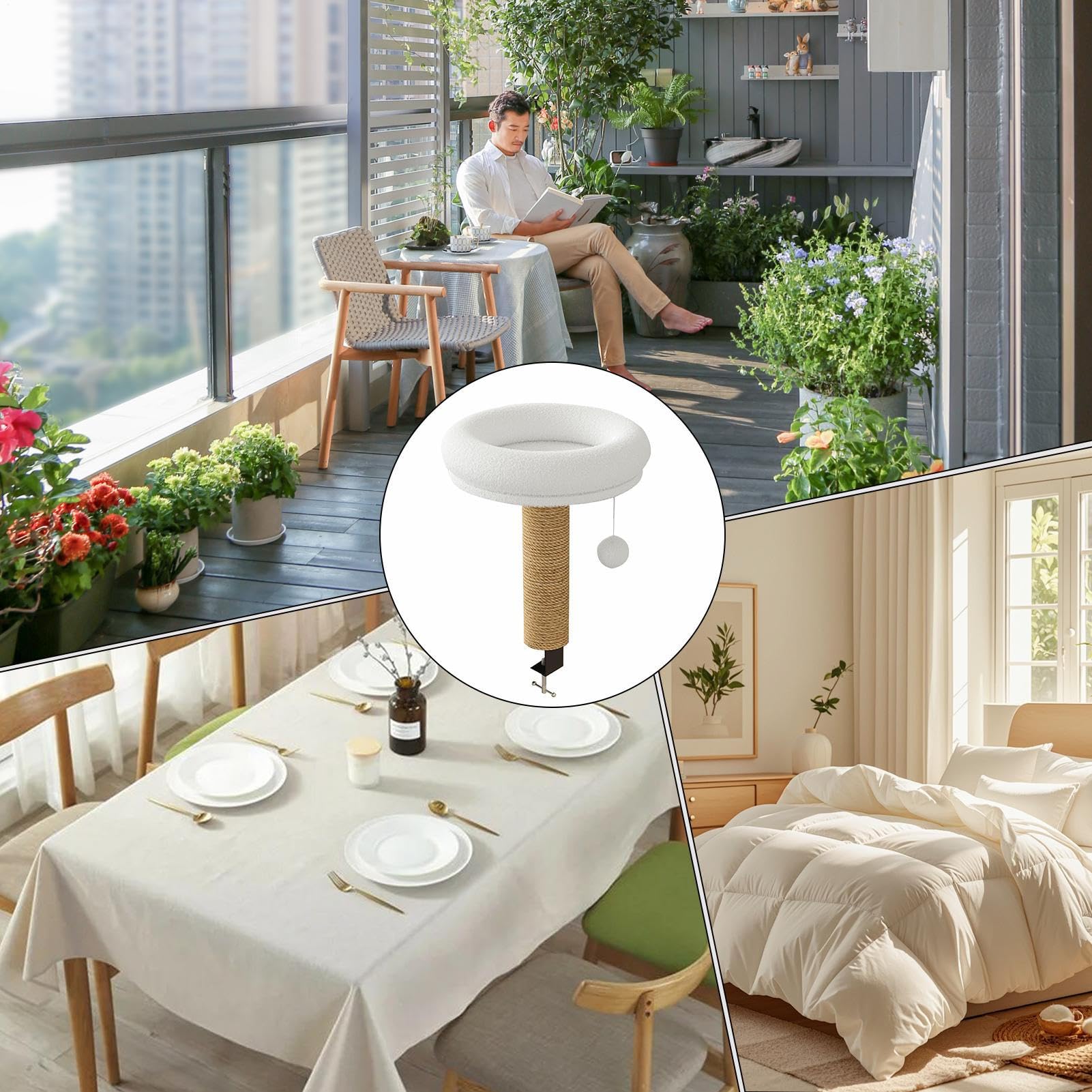 Cuccia Per Gatti Da Scrivano Montaggio,Antiribaltamento 360° Girevole Riscaldata | Antiscivolo per Tavolo | Per Interni Casa Inverno Camera Da Soggiorno Balcone Libreria Postazione Di Lavoro