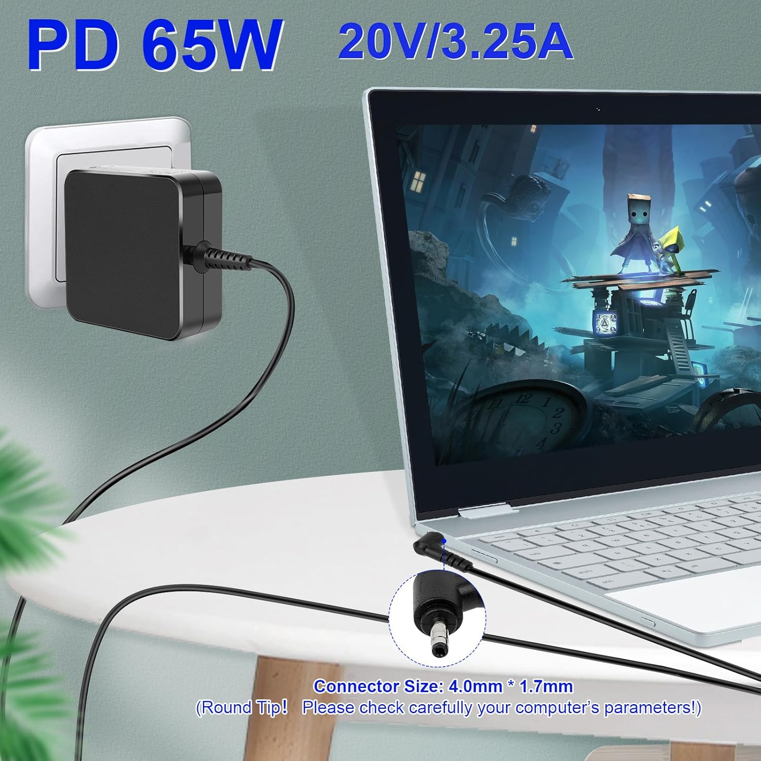 20V 3.25A 65W AC Adapter Power Supply Charger for Lenovo IdeaPad 310 320 330 330s 340 100 110 120s 130 510 520 530 710s ADL45WCC PA-1450-55LL 310/320-15ABR 310-15IKB 320-15IAP 330-15ARR 330-15IGM - Image 8