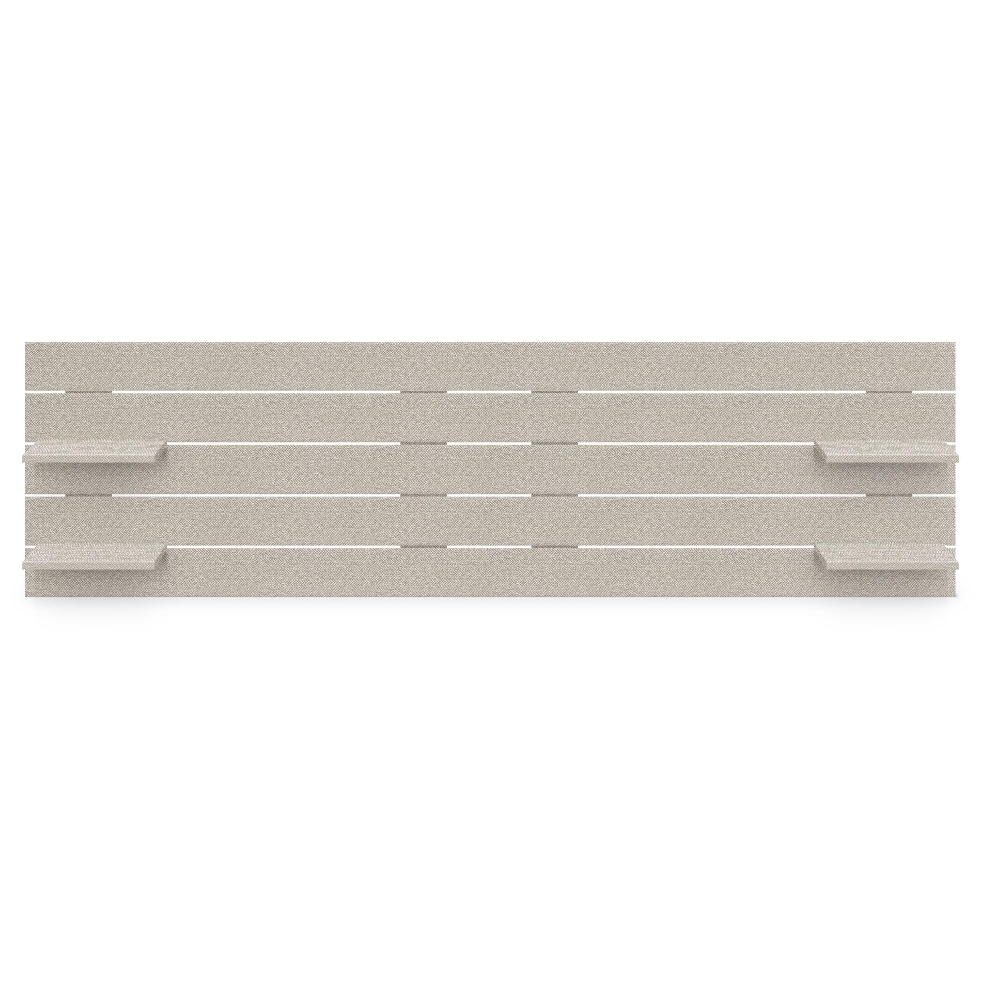 DHOME Cabecero de Madera Reciclada DM con Estantes Estilo Palet Mesita de Noche Baldas Cama Nordico Herrajes incluidos (Palet Horizontal, Espigas Beige, 210cm)