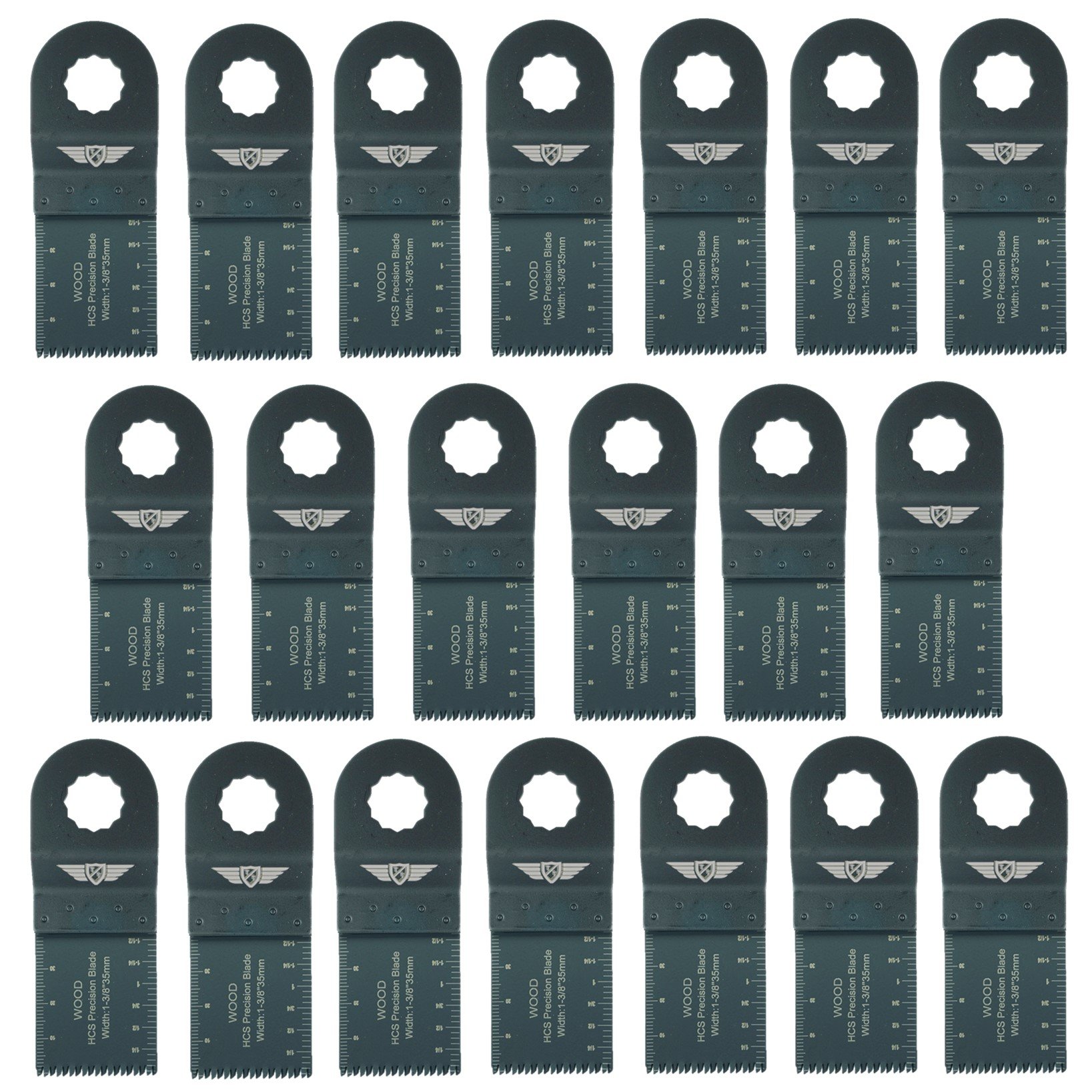 TopsTools 20pcs WX35J_20 35mm Lame multiutensile Professionale | Compatibile con Worx, lame grosse per tagli rapidi