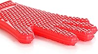 Vista 3 de New Star Foodservice 32376 - Manoplas de horno de silicona de grado comercial, color rojo, juego de 2