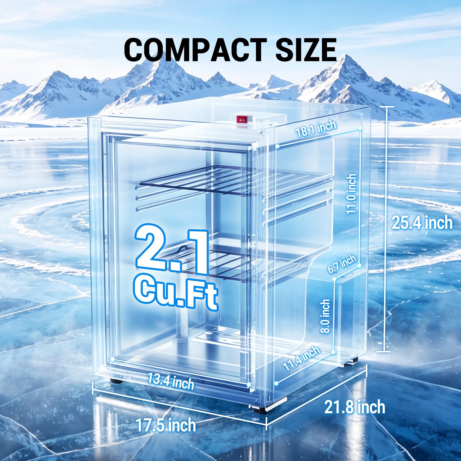 冷蔵庫・冷凍庫 Jasmine Amazon.com: Northair Mini Freezer with Glass Display Door 2.1 Cu