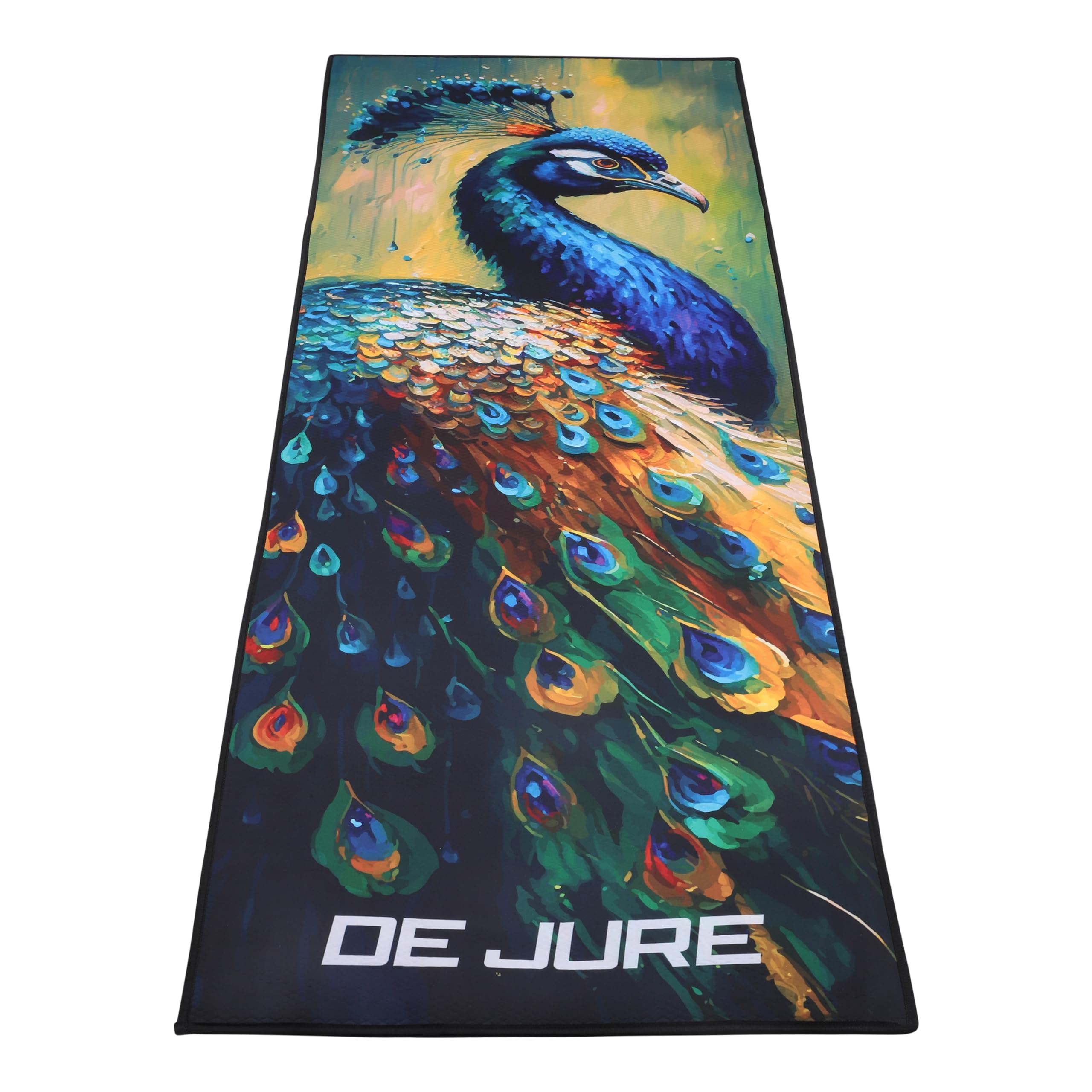De Jure Fitness Dual Purpose (One Side Meditation Other Side Anti-Skid) Yoga Mat with Carrying Strap, Long & Wide, Anti-Slip Extra thick, Yoga Mats for Workout, Fitness, Yoga, Gym, Home & Pilates, Fabric Laminated EVA, 5 MM (Peacock) (B0CR3JX66D) Amazon Price History, Amazon Price Tracker