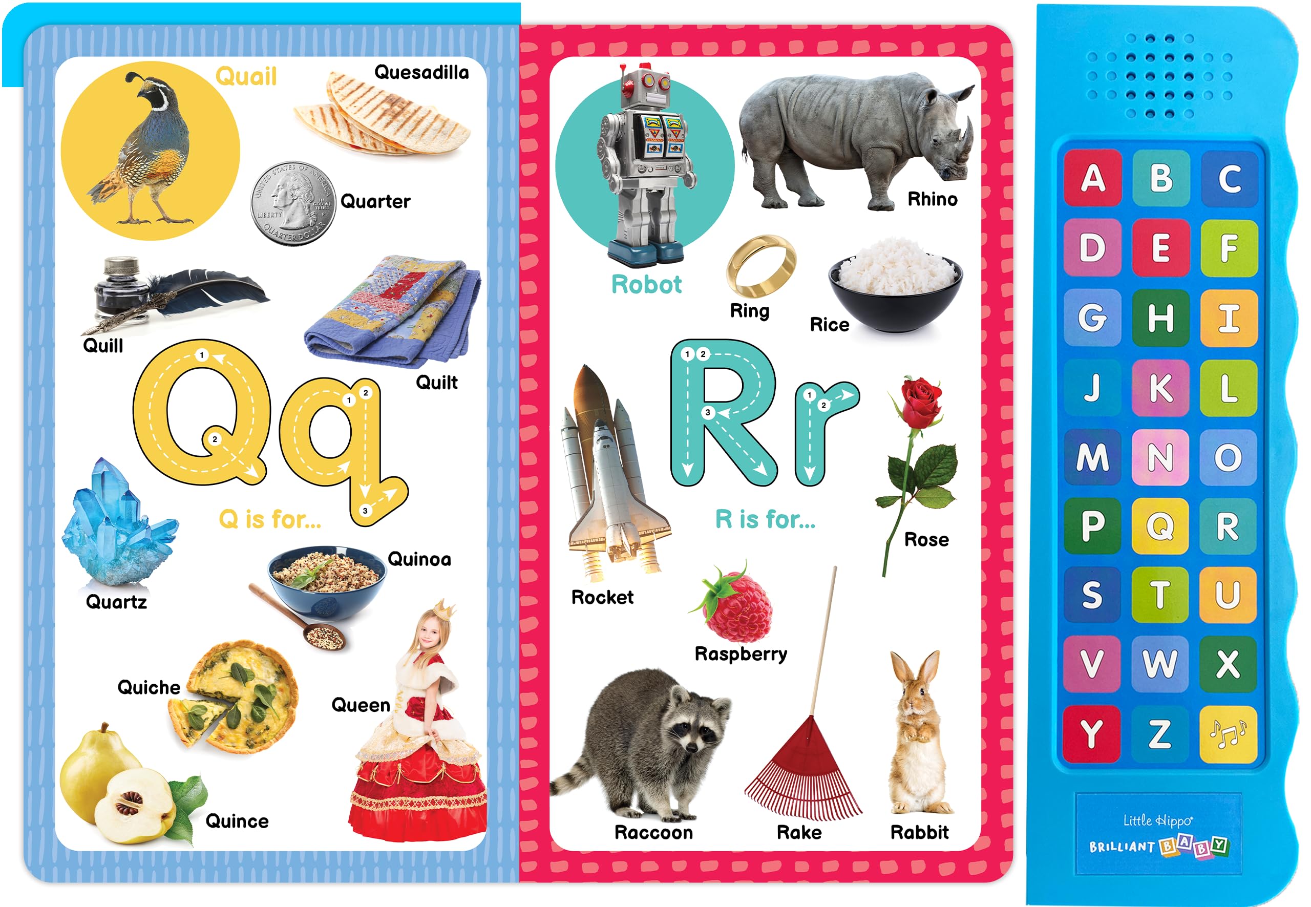 Little Hippo Libros Listen and Learn ABC Book | Libros de sonido educativos preescolares para niños | Libros educativos brillantes para bebés y libros para niños | Libro del alfabeto ABC con sonidos