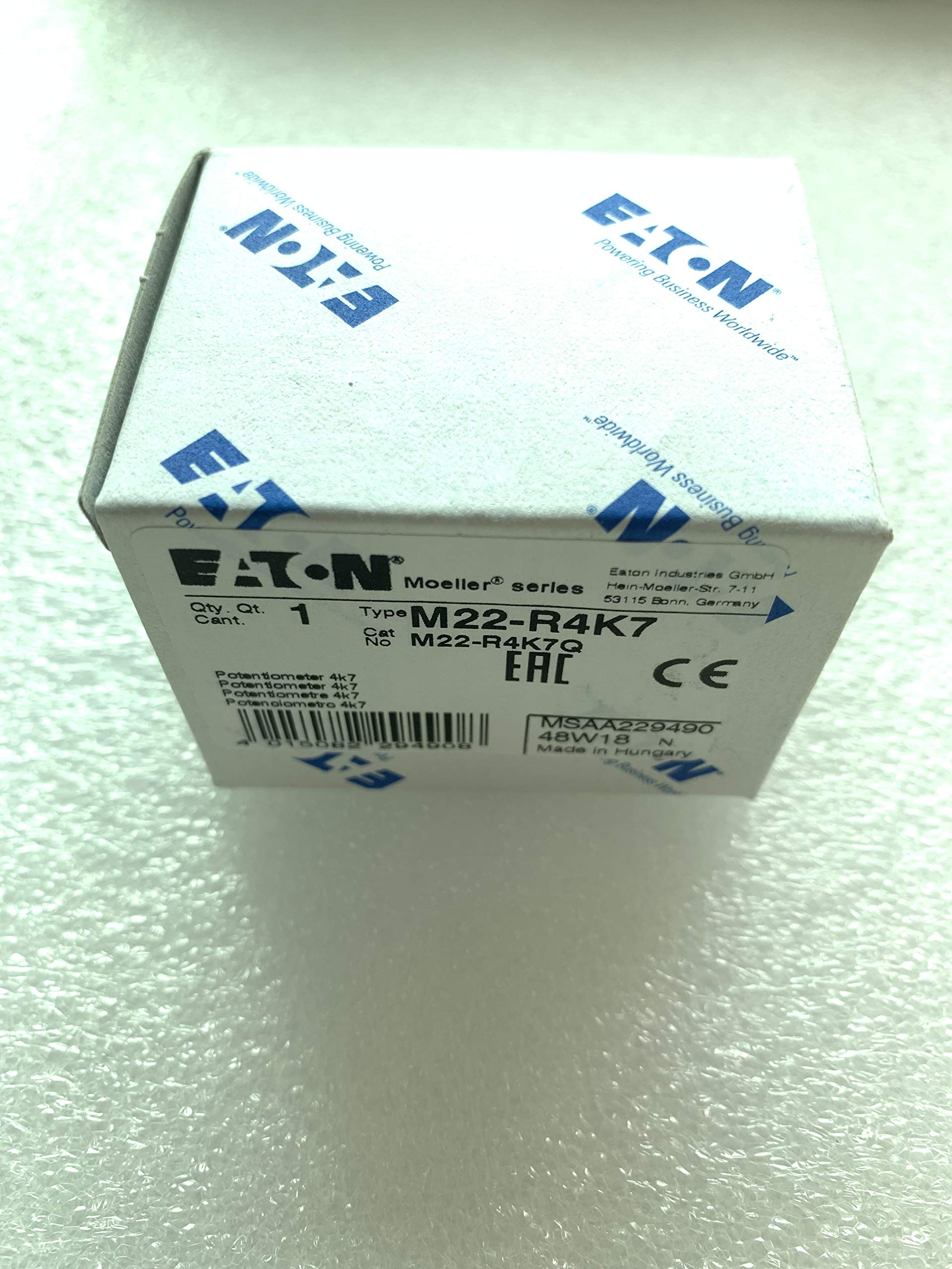 Eaton Potenciómetro M22-R4K7, nuevo en caja, garantía de un año (la entrega real es de aproximadamente 1 a 2 semanas)
