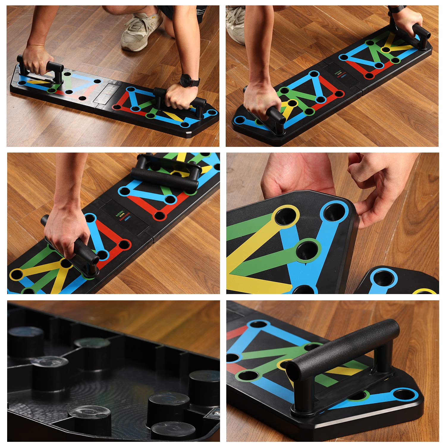 BOCTTCBO Planche de pompes 13 en 1 portable avec poignées de pompes pliables - Appareil d'entraînement pour la maison - Équipement de musculation BOCTTCBO Planche de pompes 13 en 1 portable avec poignées de pompes pliables - Appareil d'entraînement pour la maison - Équipement de musculation