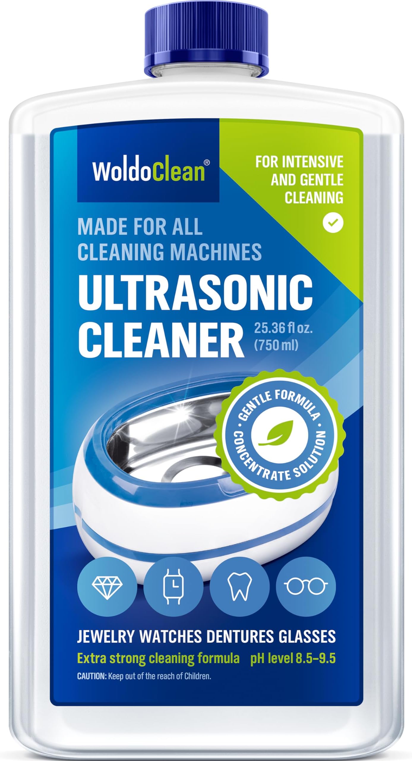 WoldoClean Ultrasonic Cleaner Concentrate Cleaner 750 ml for Glasses and Jewellery