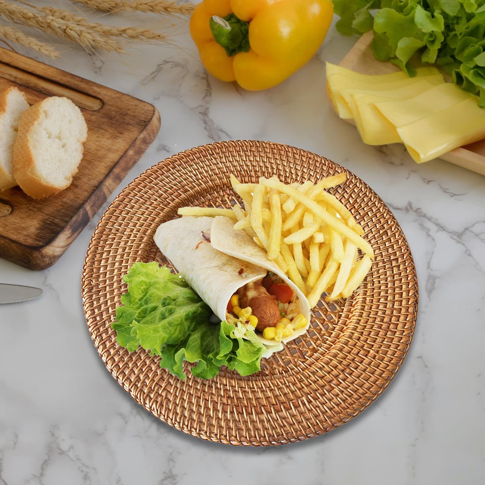Fenteer Tejida, con Patas para Maquillaje de Mesa de Centro