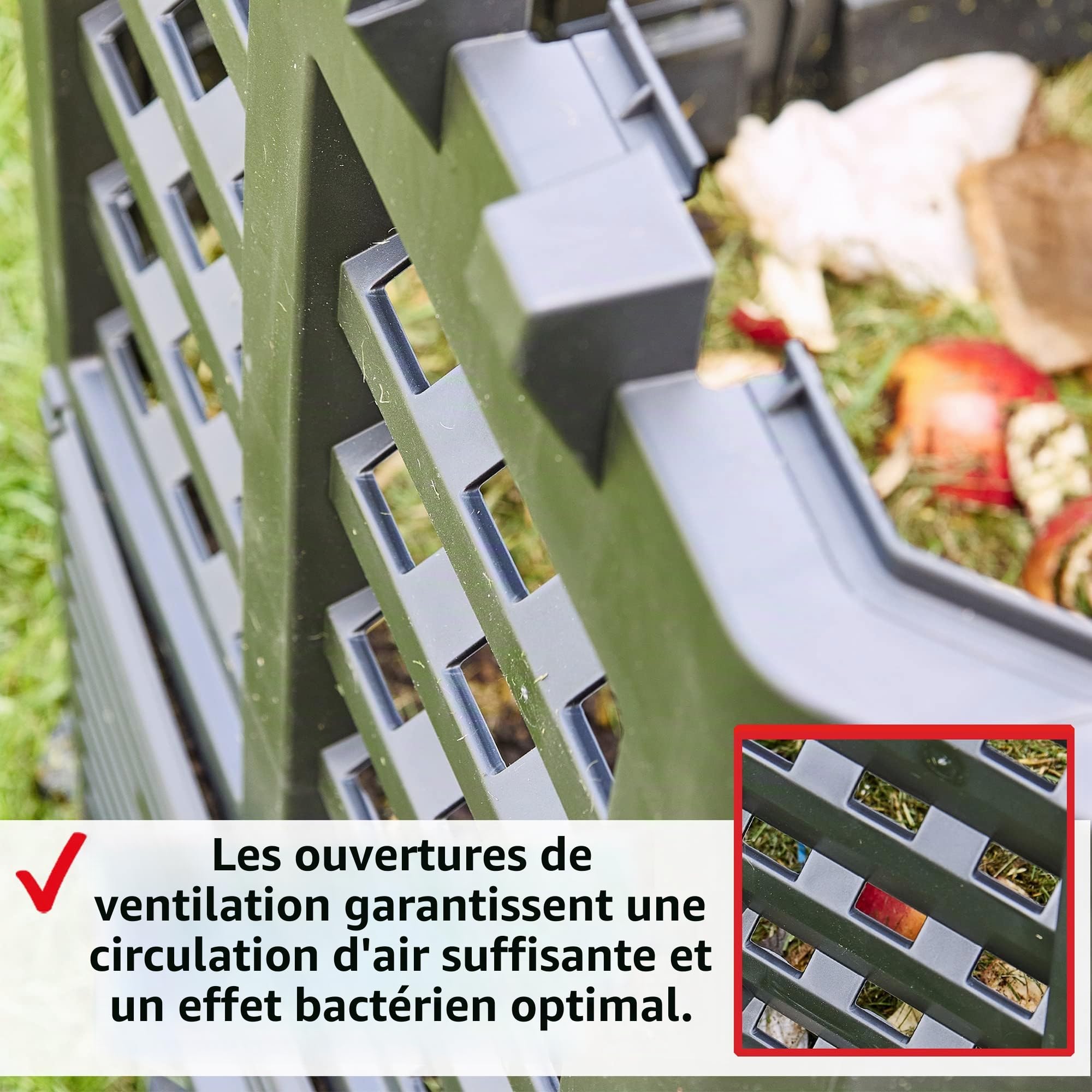 HECHT Composteur Thermique en Plastique - Rapide Avec Système d'Emboîtement Pratique - Robuste et de Qualité Supérieure