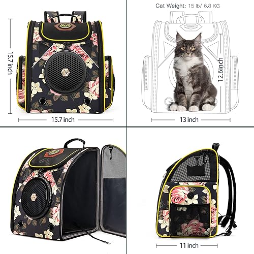 Miniatura 3 de Mochila para gatos aprobada por aerolíneas para transportar perros pequeños con diseño ventilado, plegable e impermeable, mochila transportadora