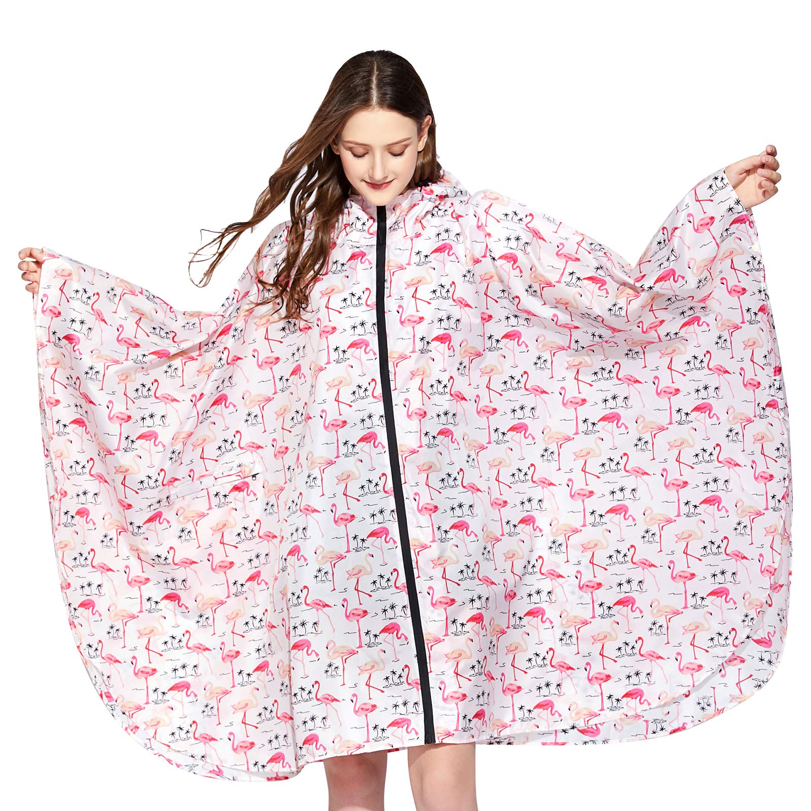 NUUR Regenponcho Damen Wasserdicht Festival Regenmantel Wiederverwendbar Rain Poncho Hiking Cycling Outdoor Mehrzweck Regenjacke mit Kapuze