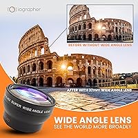 Vista 2 de iOgrapher Lente gran angular de 1.457 in para iPhone y teléfonos inteligentes, lente macro y lente ancha para teléfono, lente macro para iPhone