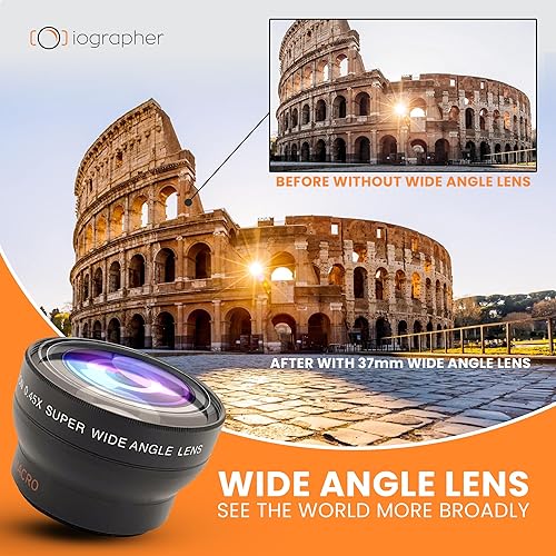 Miniatura 2 de iOgrapher Lente gran angular de 1.457 in para iPhone y teléfonos inteligentes, lente macro y lente ancha para teléfono, lente macro para iPhone y