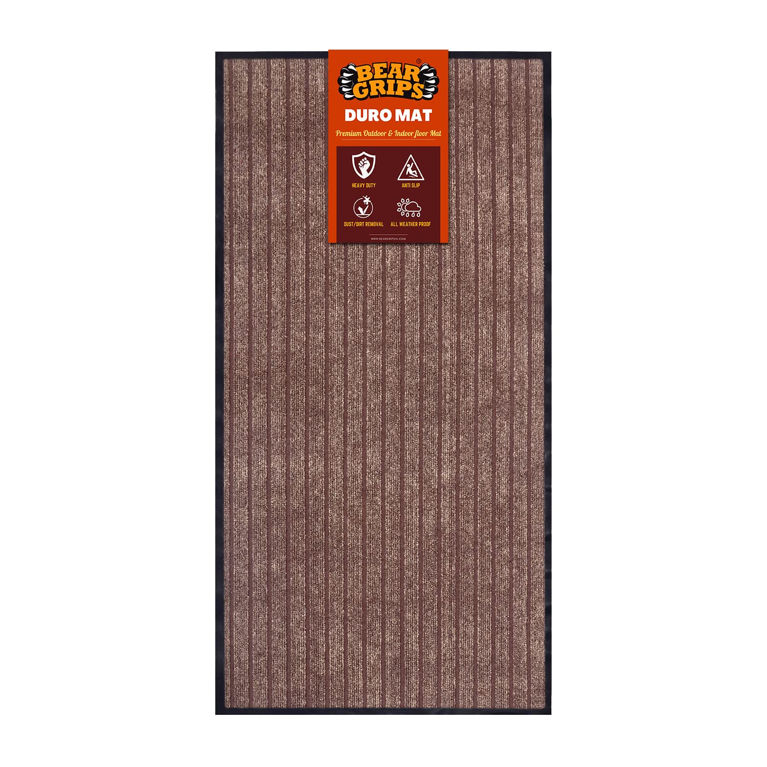 BEAR GRIPS Duro 7 Striped Double-Colored Door, Home and Office mat Anti-Slip PVC Backing for dust Removal, wear-Resistant Main Door, and Kitchen Rug, 6mm Thick, Color: Coffee & Black, Size 45X90 cm (B09YMGDMM7) Amazon Price History, Amazon Price Tracker