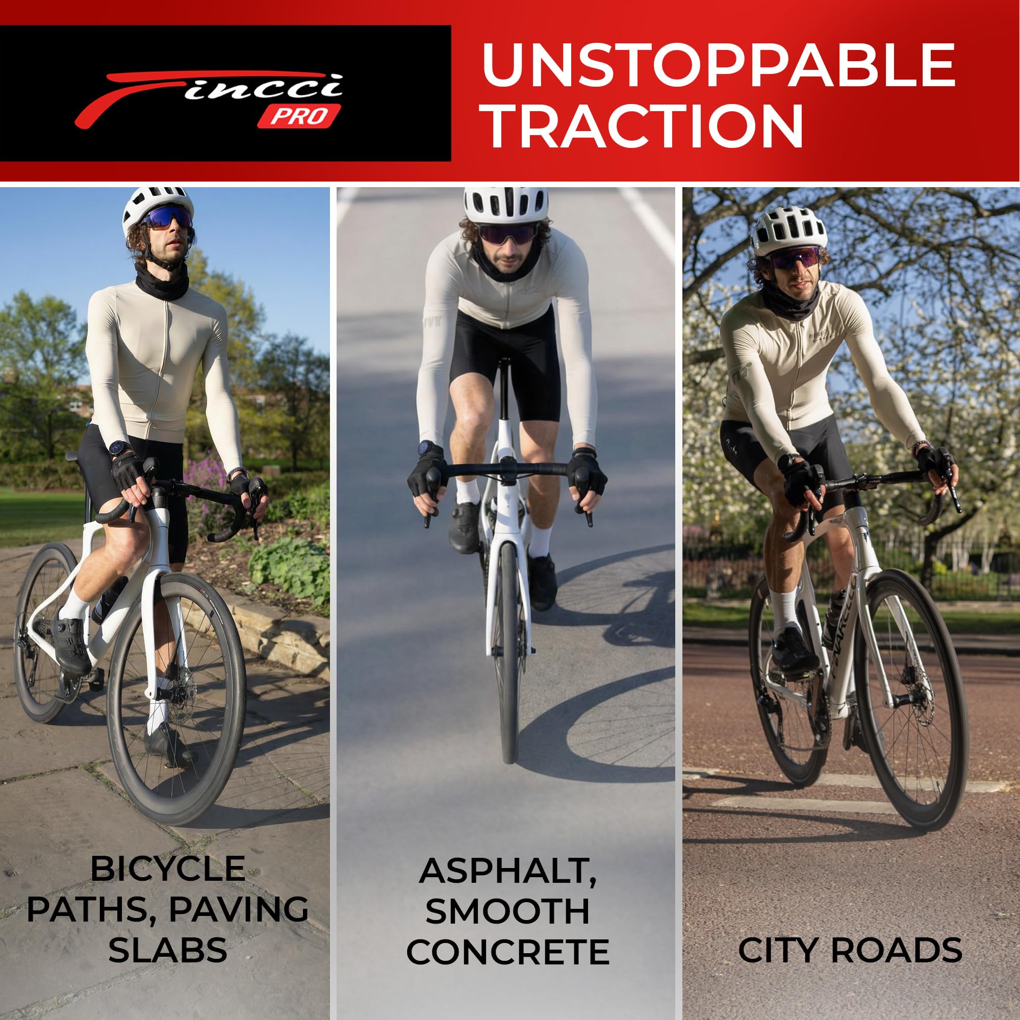 Fincci Varano Slick 28-622 Cubierta 700x28c - Cubierta 28 Carretera Tubeless Ready 1mm LVL5 Nylon 120 TPI - Cubіerta Carretera 700x28 Aramid Plegable, Bicicleta Carretera, Touring