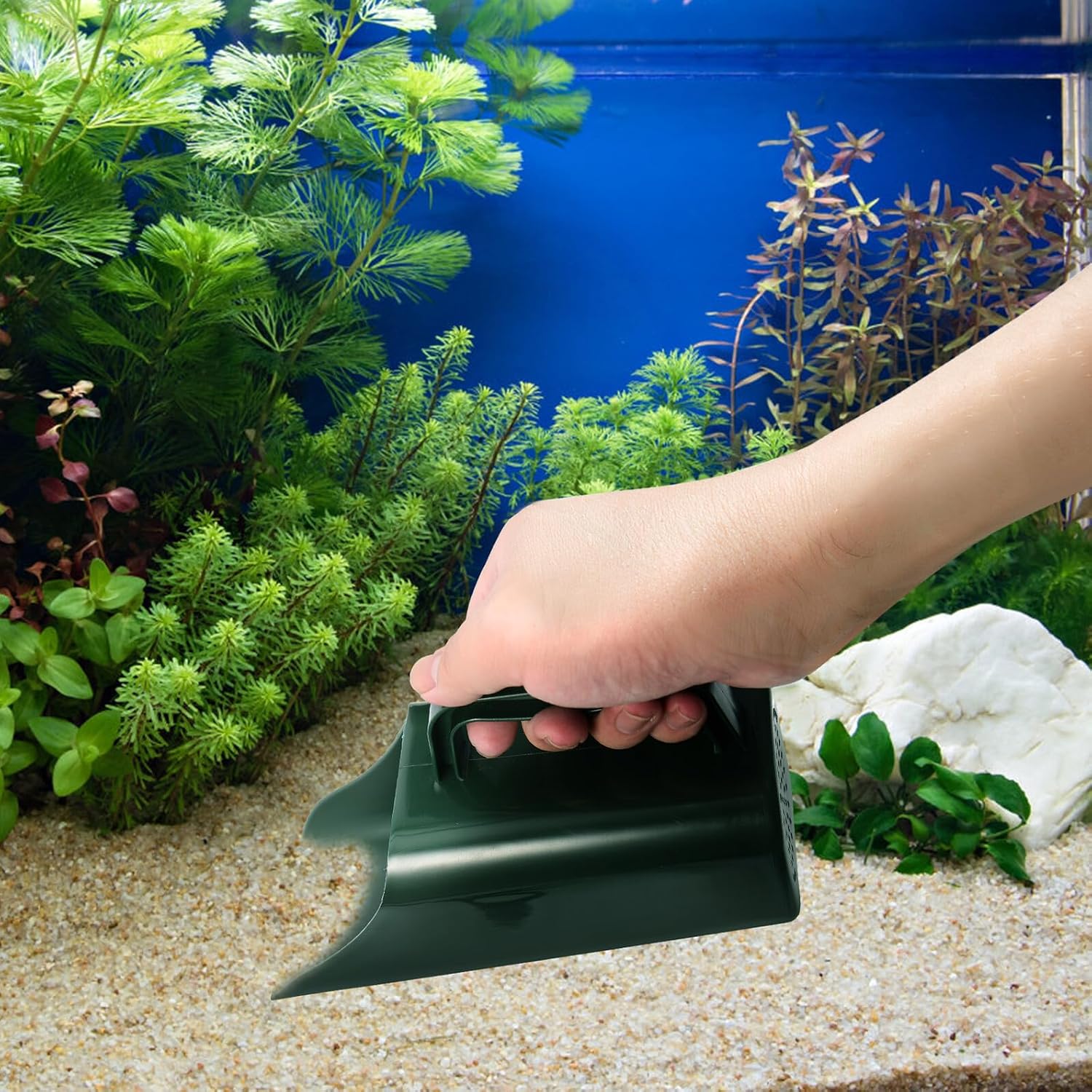 Aquarium Sand Shovel and Fish Tank Cleaner, Multifunctional Plastic Gravel Scoop Water-Permeable Barrel for Aquarium Substrate Maintenance and Aquatic Plant Care