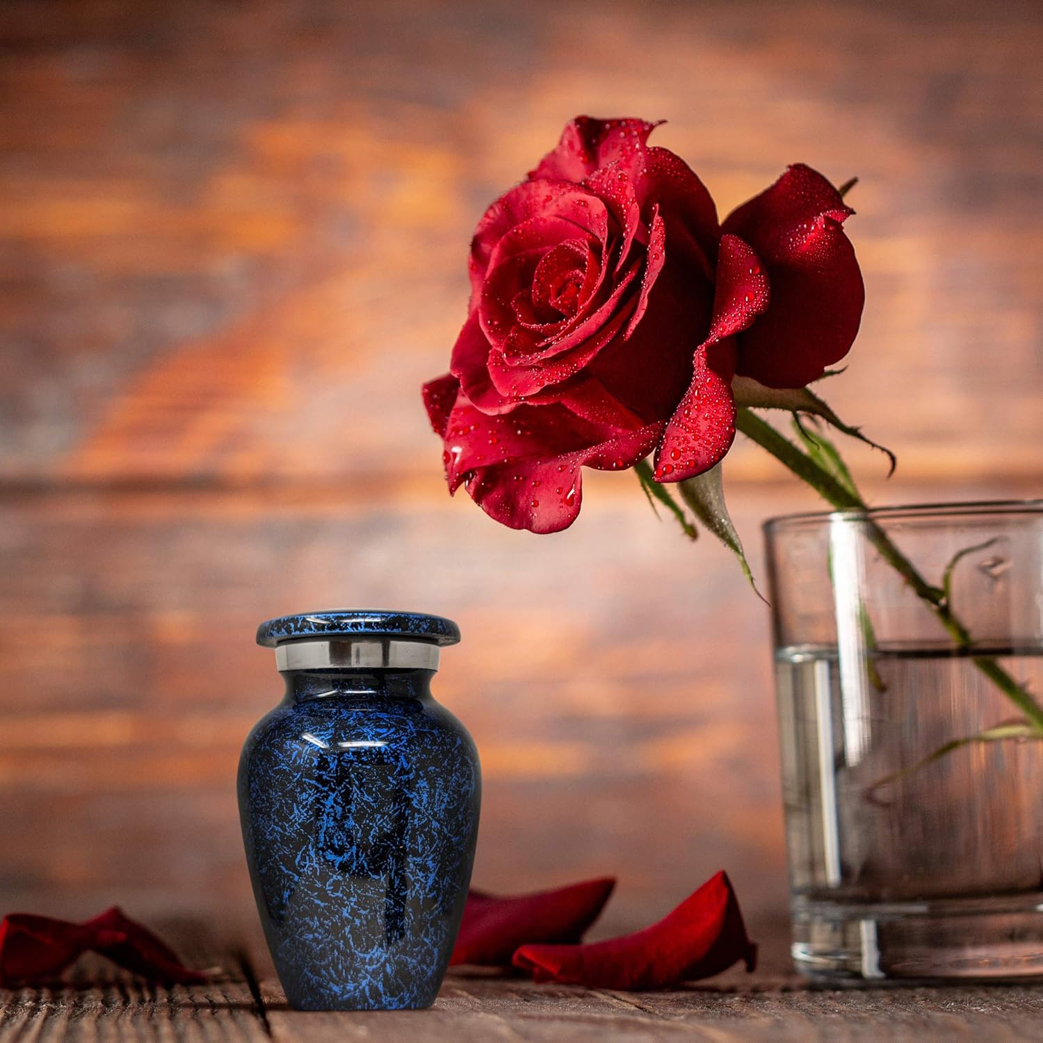 Small Blue Keepsake Cremation Urn for Human Ashes | Miniature Memorial Urns | Personal Cremation Keepsake | for Men or Women | Elegant Tribute for Loved Ones | Compact Memorial Container - Image 7