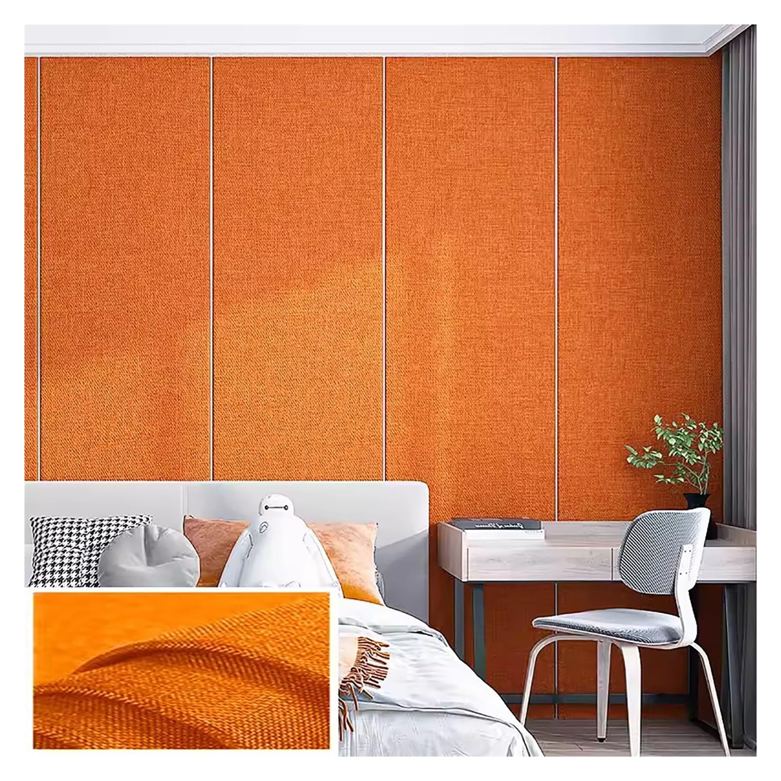 Papier peint texturé autocollant en lin pour rénover un salon ou une chambre