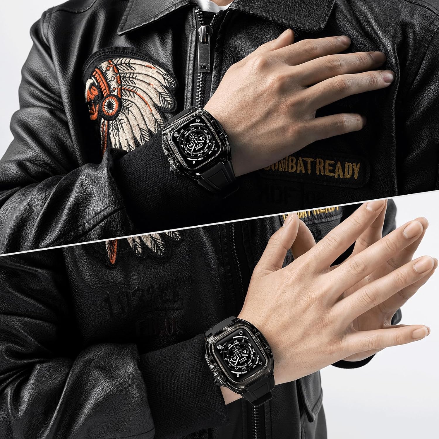 Premium Translucent Case with Band for Apple Watch Series 10/11 46mm, Hard Crystal Clear Military-Grade Protective Bumper Cover and Tactical-Style Strap for iWatch 46mm - Image 5