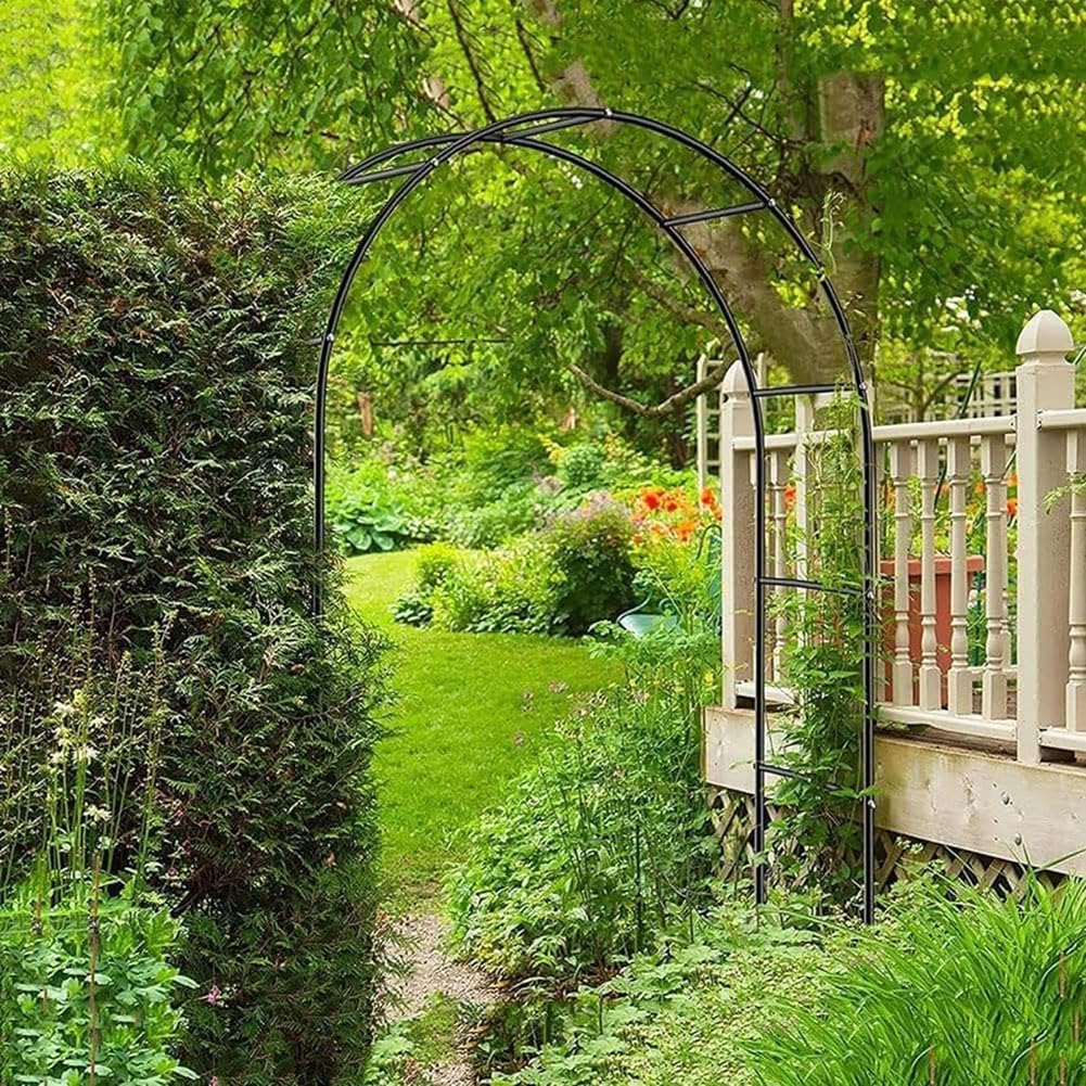 Bardzo szeroki łuk ogrodowy 300, 350 cm wysokości, pergola, krata, do roślin pnących, róż i winogron, stylowa czarno-zielona altana na wesela, szer. 2,4 m x wys. 2,2 m