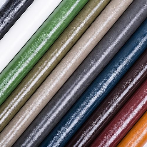 Miniatura 5 de Cuero sintético de 54 x 36 pulgadas, hojas de cuero sintético de 0.035 in de grosor, tela de cuero de vinilo suave, tela de piel sintética para