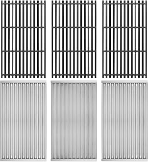 DELSbbq Grill Grates and Emitter Plates for Charbroil Commercial Infrared 4 Burner 463242715 463242716 463276016 466242715 466242716 466242815 466242816 463257520 463255020, G533-0009-W1 G533-2200-W1