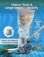 Vista 2 de KOKIDO Aspiradora recargable de hojas de piscina resistente, succión de potencia comercial para cierre de piscina, bolsas de filtro estándar