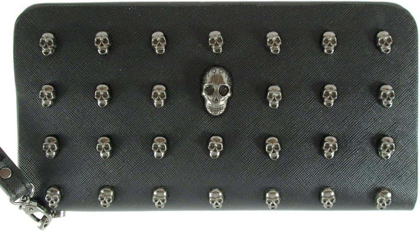 9 Digital Femicuty Collection Trendy 3D Devil Skull Gothic Studded Doctor Style Handbag (Little Black)
