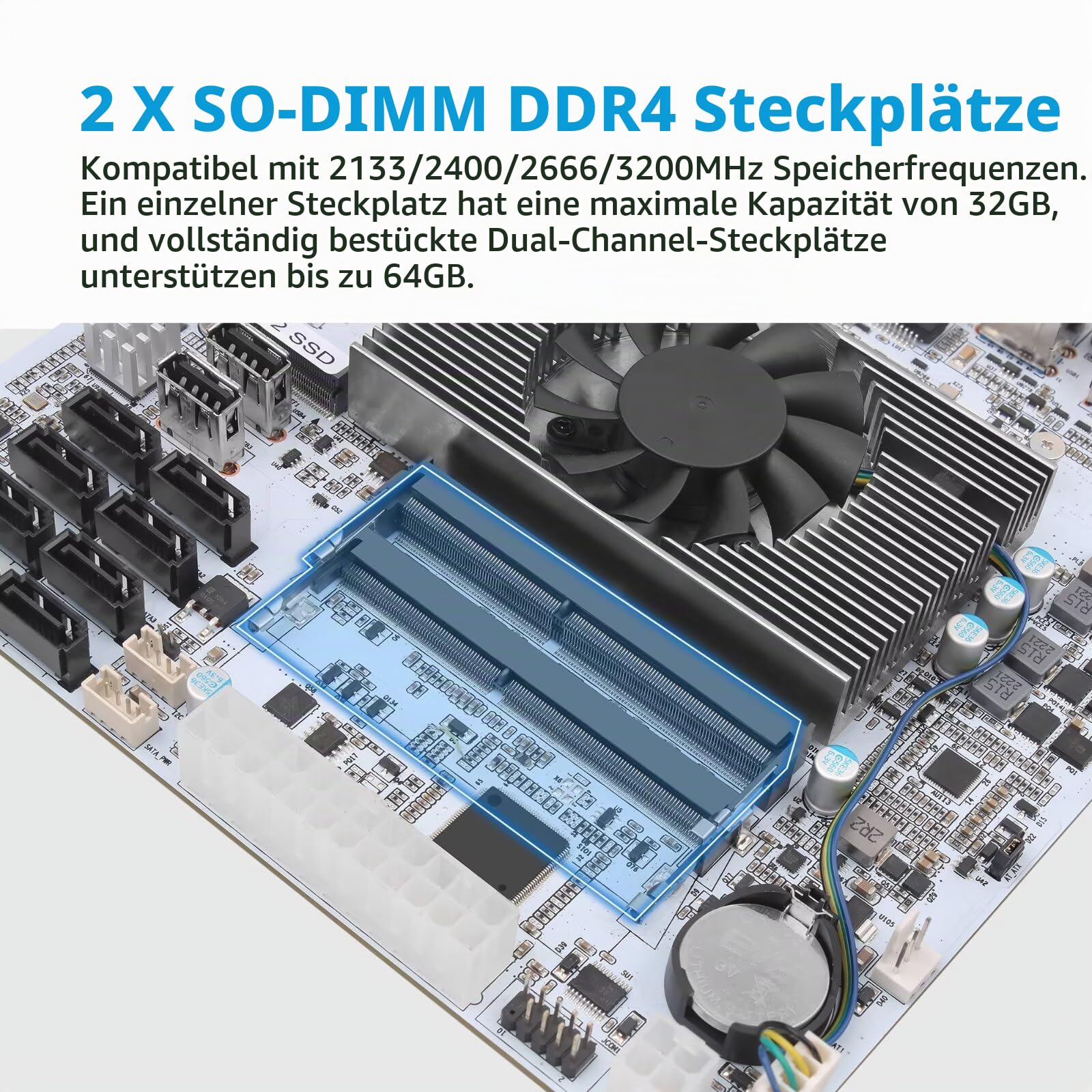 NAS Motherboard 8 Bay SATA3.0, Core i5 8256U Mini ITX Motherboard 2xM.2 NVMe PCIe3.0 x2, 2 i226V 2.5GbE LAN Computer Board 4K HD DP NAS Board, PCI-E x4, Barebone (No RAM/SSD/OS)