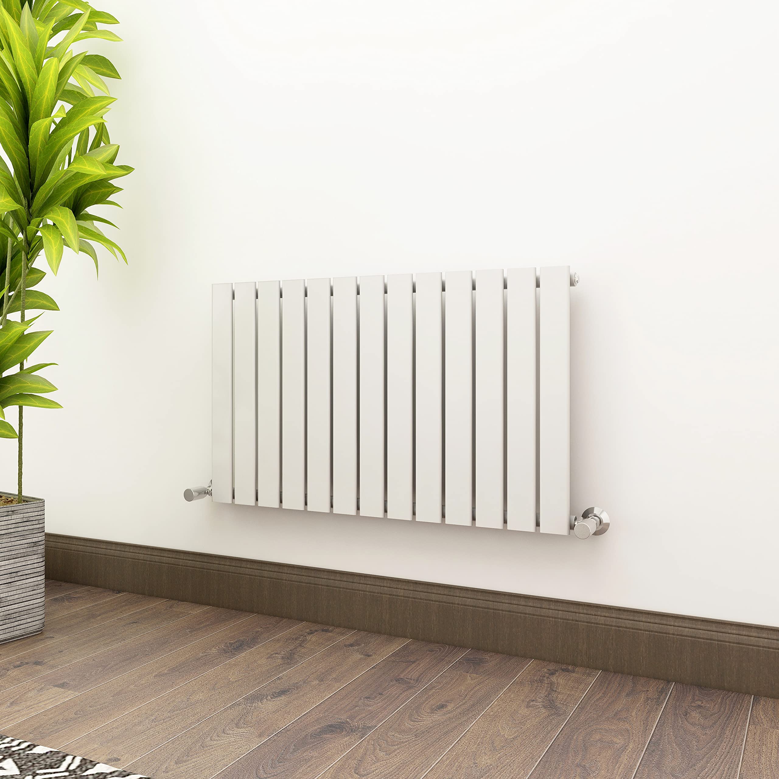 Mcc Direct White Radiator Horizontal Vertical Designer Flat Panel Central Heating Radiator 600Mm Height (600X884mm Single, )