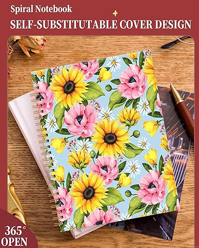Miniatura 3 de Cuaderno de espiral para mujer, cuadernos universitarios A5 de 6 x 8.4 pulgadas, 120 páginas rayadas con papel grueso de alta calidad, perfecto para
