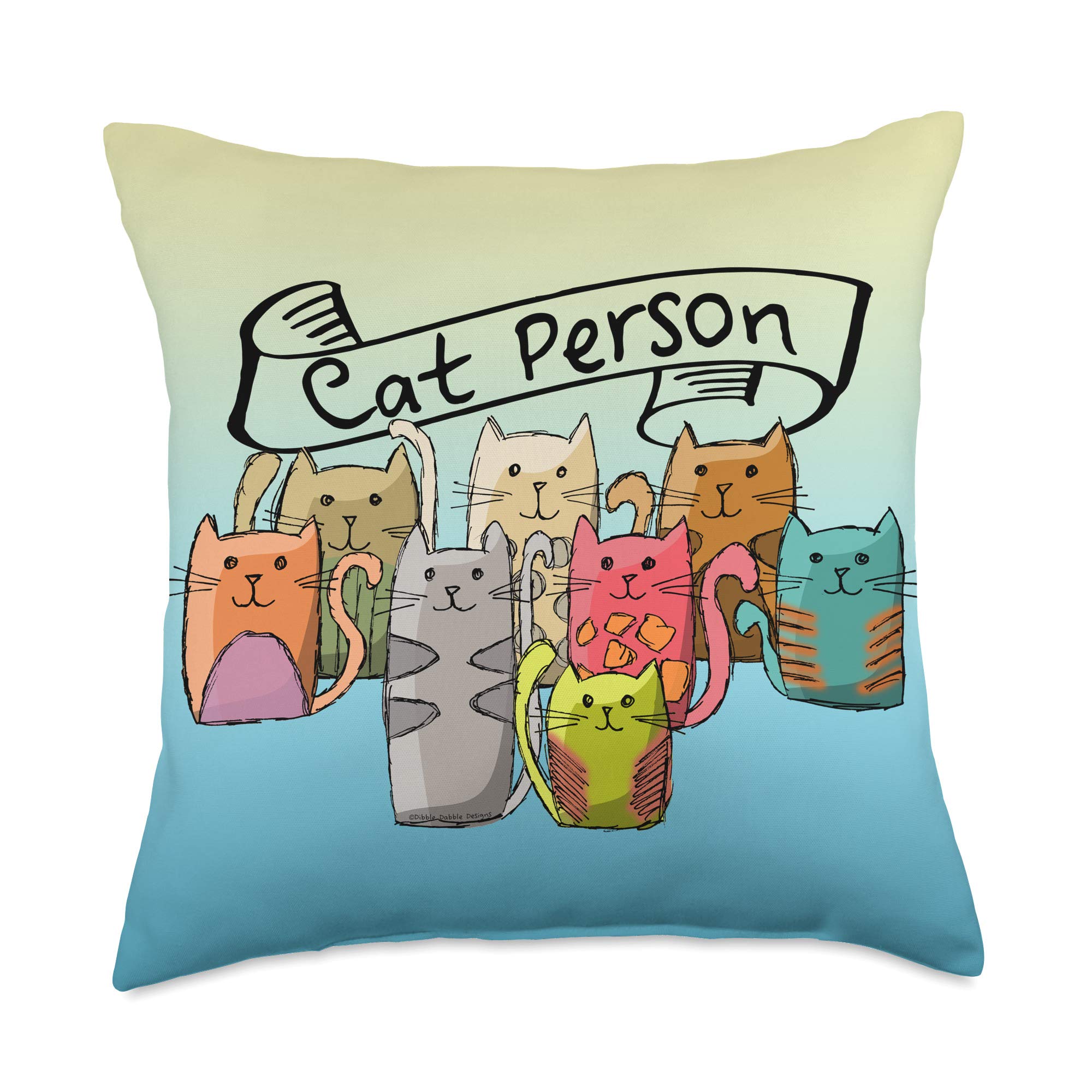 Funny Person Design-Group Cat Lover Throw Pillow, 18x18, Multicolor