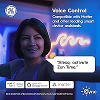 Vista 3 de Cync GE A19 Bombillas LED inteligentes, decoración de habitación con cambio de color, funciona con Alexa y Google Home, compatible con Matter, luces