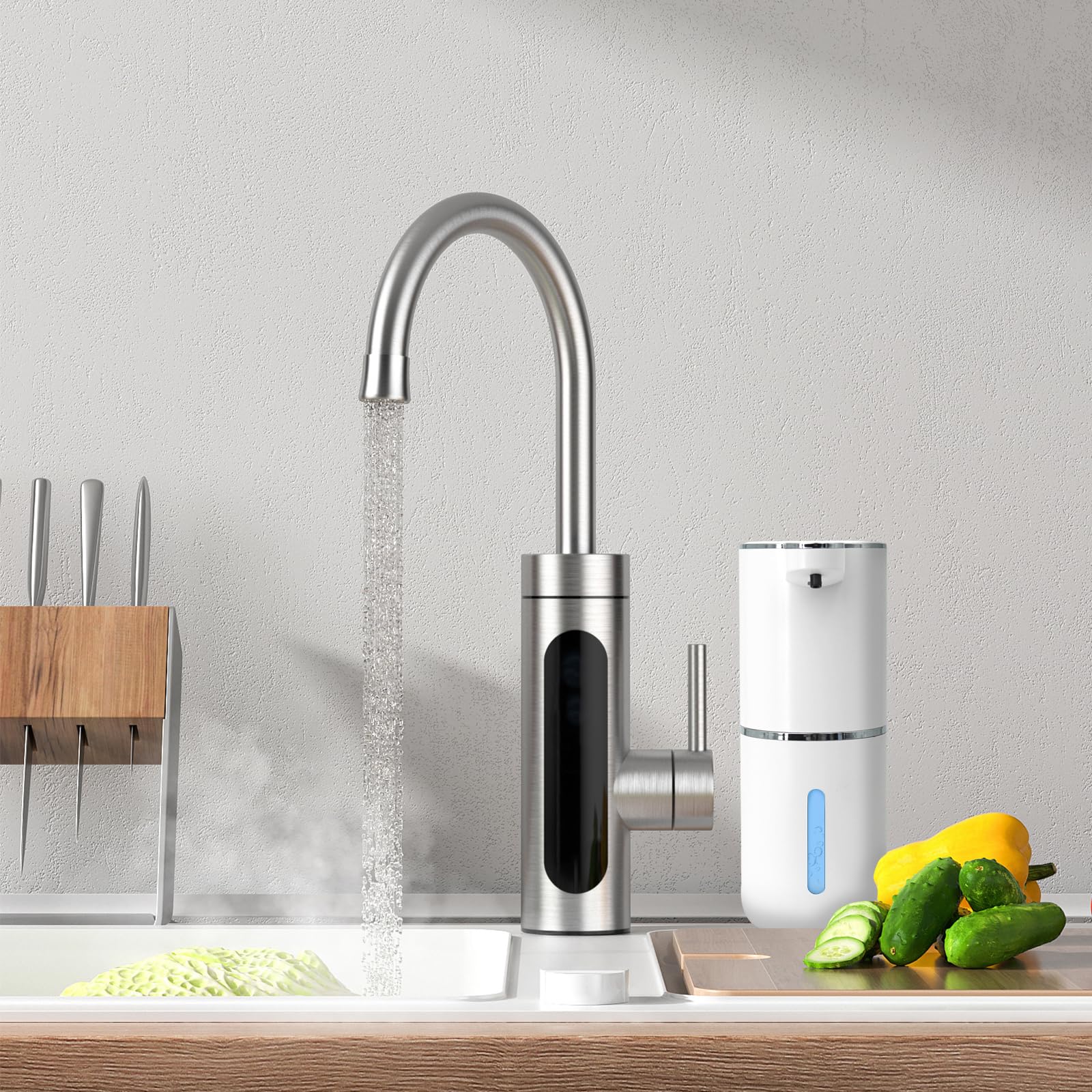 Dispenser Sapone Bagno, 400ml Dispenser Sapone Automatico, Erogatore Sapone Liquido, Senza Contatto, Ricaricabile Tramite Usb, Con 4 Livelli Di Regolazione, Per Bagno, Cucina E Hotel (Nero)